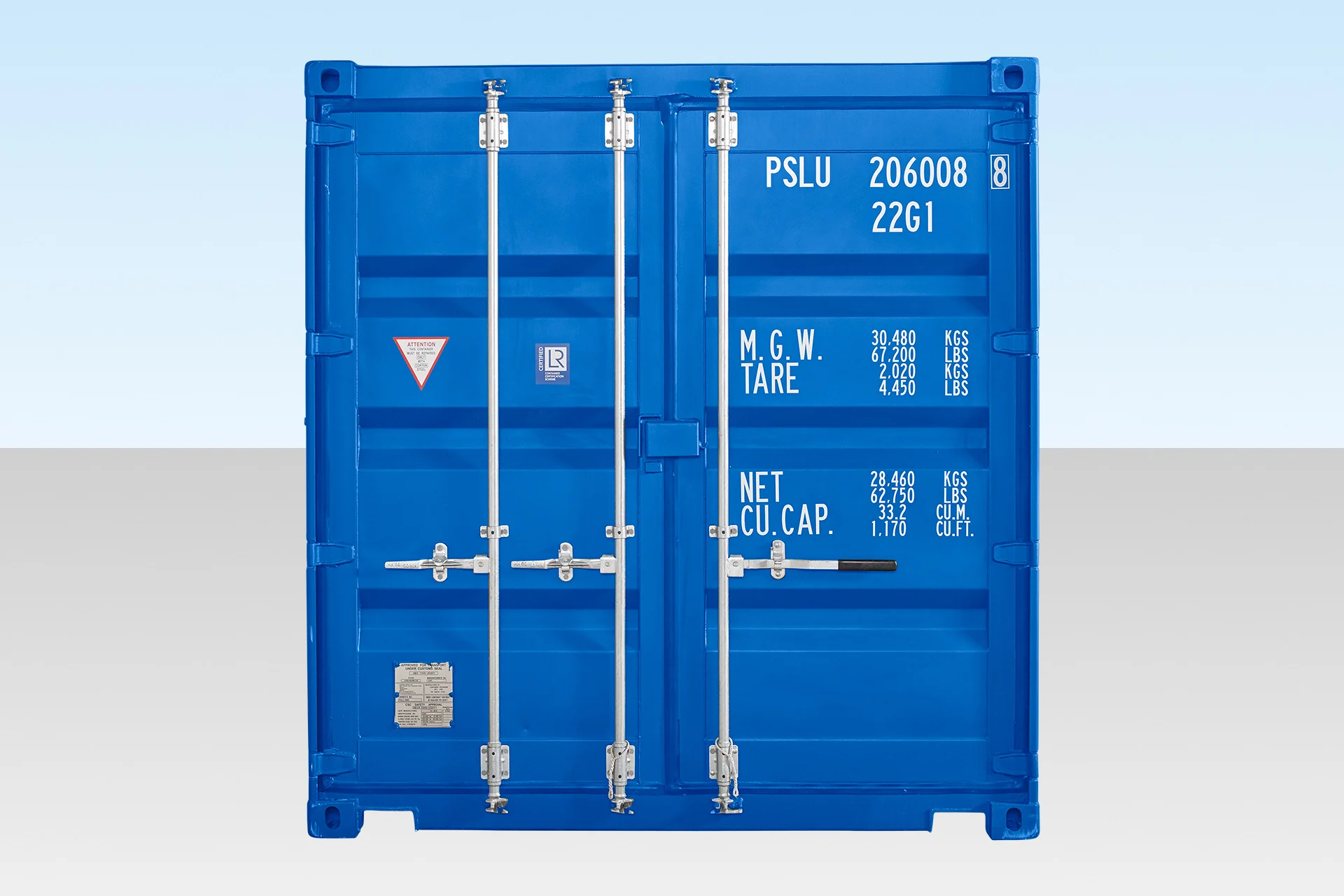 20ft Self Storage Container Blue (RAL 5010) - Image 2